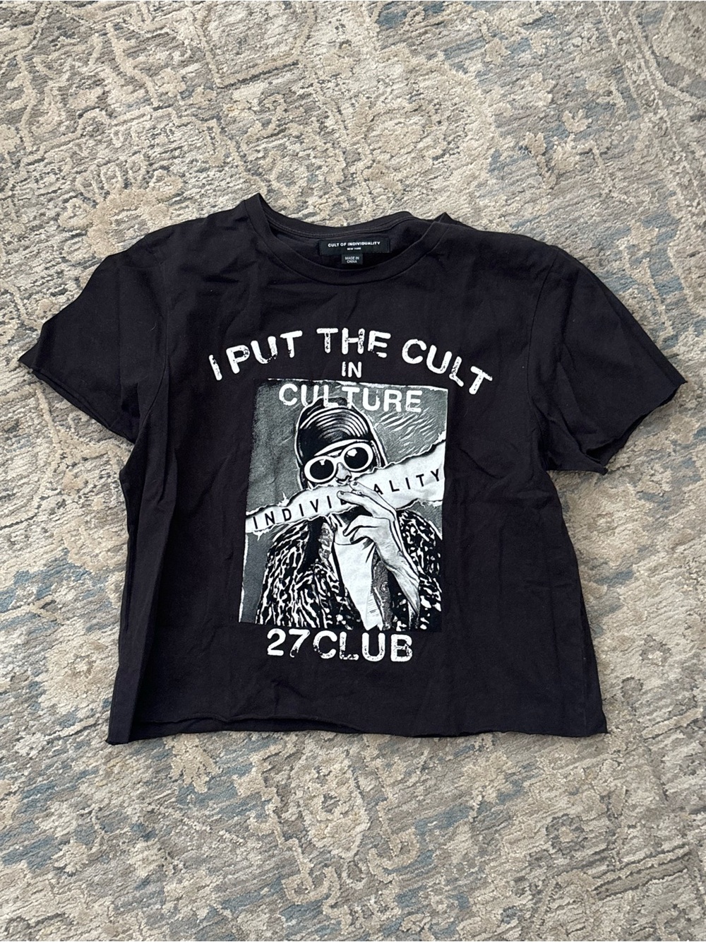 Cult of Individuality Cropped 27 Club Kurt Cobain Nirvana Tee Size Small